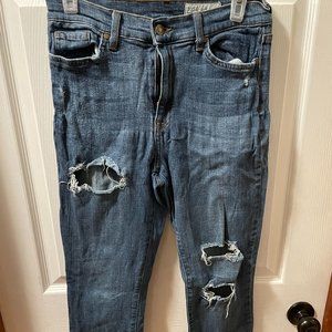Blue ripped jeans